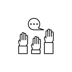 Poster - Question, communication icon. Element of communication thin line icon