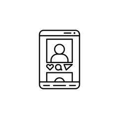 Poster - Phone, like, communication icon. Element of communication thin line icon