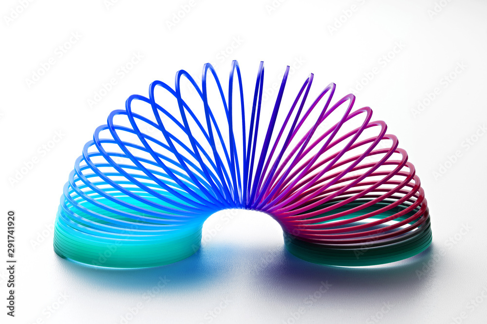 Spring Paper Toy Colorful plastic spring toy Stock Photo | Adobe Stock