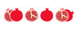 Pomegranate set. Logo. Isolated pomegranate on white background