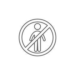 Poster - Forbidden to enter icon. Element of swimming poll thin line icon