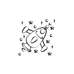 Aufkleber - Spaceship icon. Element of space hand drawn icon