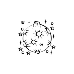Aufkleber - Planet icon. Element of space hand drawn icon