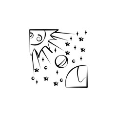 Aufkleber - Eclipse icon. Element of space hand drawn icon