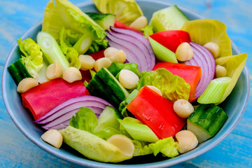 Canvas Print - Healthy Vegetarian or Vegan Macadamia Nut Salad