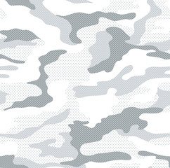 Wall Mural - dot pattern camouflage seamless background in white