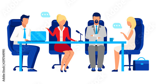 Fotomural Directors board, shareholder meeting flat vector illustration