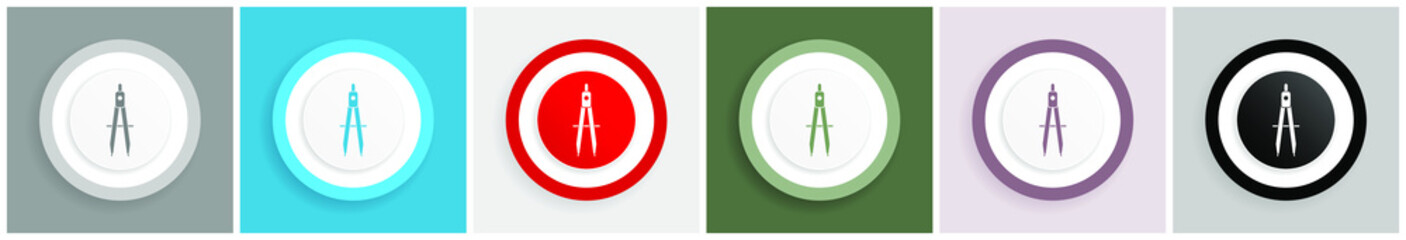 Poster - Education icon set, vector illustrations in 6 options for web design and mobile applications