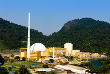 Itaorna, Rio De Janeiro, Brazil - September 16, 2019: Eletrobras Thermonuclear Power Plant, Angra 1 And 2 Nuclear Power Plant.
