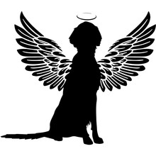 Pet Memorial, Angel Wings English Setter Dog  Silhouette Vector