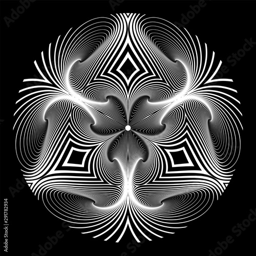 Circle design element. Geometric op art pattern. Lines texture.
