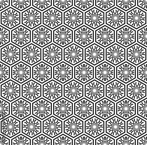 Seamless hexagons pattern. Geometric texture.
