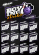 © lunarts_studio - Bowling sport wall vertical calendar for 2020. One page Retro style calendar template with holidays and sport equipment. Black background.