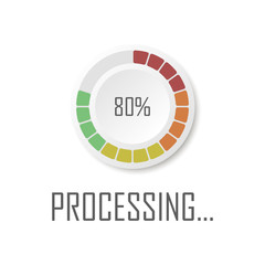 Wall Mural - eighty percentage circle icon, realistic vector illustrator