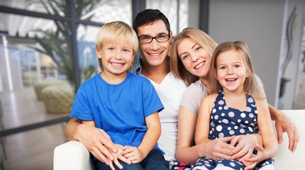 Poster - Beautiful smiling Lovely family indoors