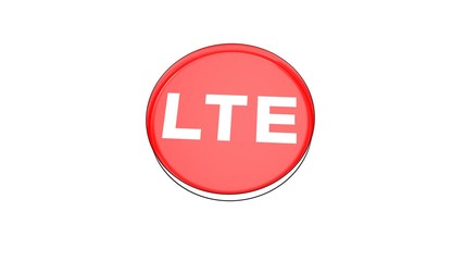 Poster - pushing big red button with word Lte.