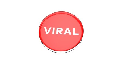 Sticker - pushing big red button with word Viral.