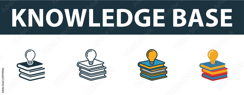 Knowledge Base icon set. Premium symbol in different styles from ...