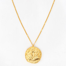 Vintage Gold Pendant Necklace On Gold Chain, Isolated
