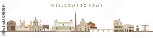 Fotomural Illustration of an city background, rome