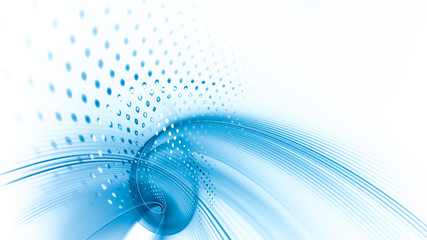 Leinwandbilder - Abstract background element. Fractal graphics series. Composition of glowing lines and mosaic halftone effects. Wide format high resolution image. 3d illustration