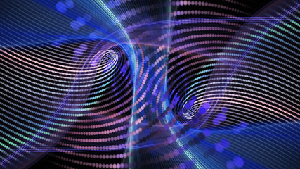 Fototapete - Abstract background element. Fractal graphics series. Composition of glowing lines and mosaic halftone effects. Wide format high resolution image. 3d illustration