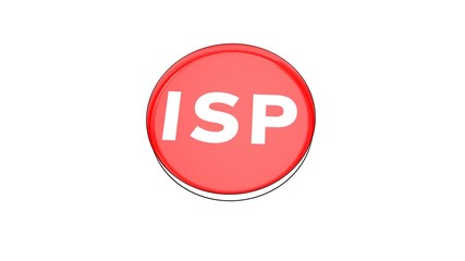 Poster - pushing big red button with word isp.