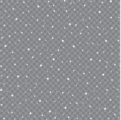 Wall Mural - seamless falling snow or snowflakes. isolated on transparent background - stock vector.