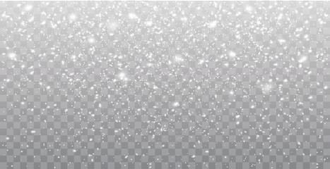 Wall Mural - seamless realistic falling snow or snowflakes. isolated on transparent background - stock vector.