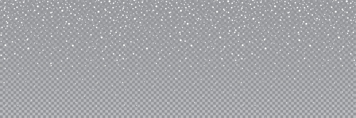 Wall Mural - seamless falling snow or snowflakes. isolated on transparent background - stock vector.