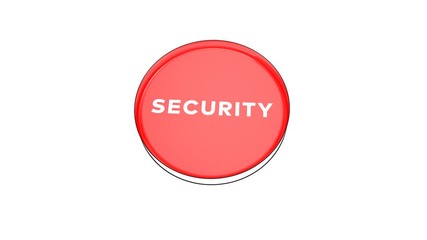 Sticker - pushing big red button with word Security.