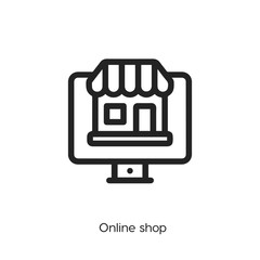 Poster - online shop icon vector