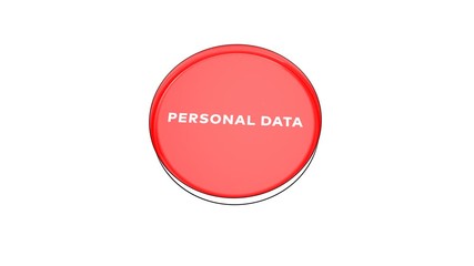 Poster - pushing big red button with word personal data.