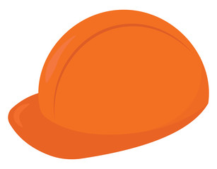 Wall Mural - Orange hat, illustration, vector on white background.