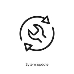 Poster - system update icon. system update vector symbol. Linear style sign for mobile concept and web design. system update symbol illustration. Pixel vector graphics - Vector	