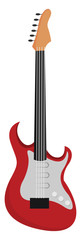 Wall Mural - Red guitar, illustration, vector on white background.