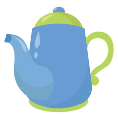 Sticker - Tea pot, illustration, vector on white background.