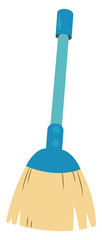 Poster - Blue broom, illustration, vector on white background.