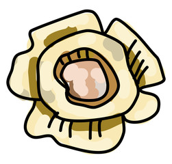 Sticker - Old donut, illustration, vector on white background.