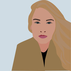 Poster - Girl with blue eyes, illustration, vector on white background.