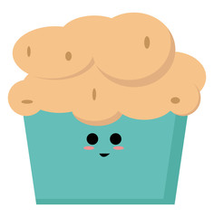 Sticker - Cupcake, illustration, vector on white background.