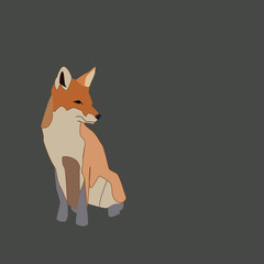 Sticker - Big fox, illustration, vector on white background.