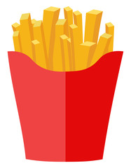 Poster - French fries, illustration, vector on white background.