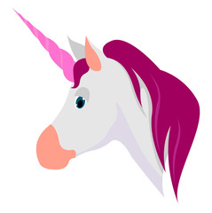 Poster - Unicorn, illustration, vector on white background.