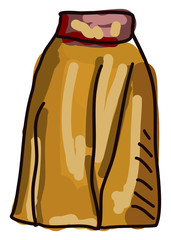 Sticker - Brown skirt, illustration, vector on white background.