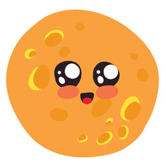 Sticker - Cute orange, illustration, vector on white background.