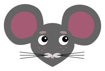 Poster - Mouse, illustration, vector on white background.