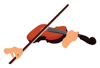 Wall Mural - Violinist, illustration, vector on white background.