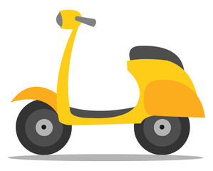 Poster - Yellow scooter, illustration, vector on white background.