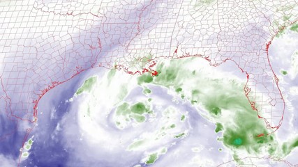 Wall Mural - 2019 tropical storm imelda time lapse satellite imagery. gulf of mexico band 08 this work was create